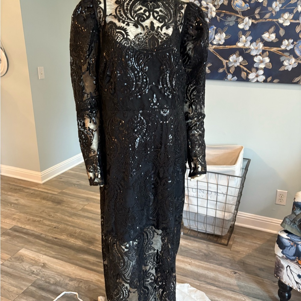 Eloquii Black Lace Maxi Dress